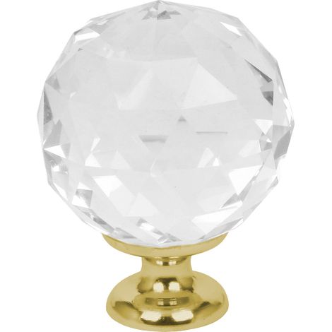 Domino Elegante Crystal Palace Möbelknopf 30mm in Gold & Weiß  (1/5)