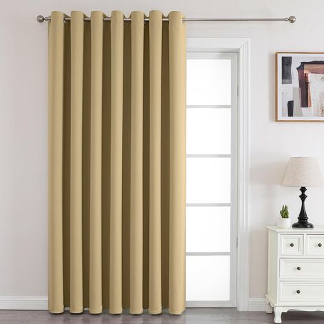 Rideau de Porte à Oeillets L150 x H195 cm 1 Panneau, 85% Rideau Occultant Thermique Anti UV pour Décoration et Protection Intérieure de Dressing Fenêtre Porte d'Entrée Armoire de Rangement (1/5)