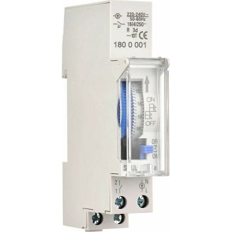 Kaelt - Minuterie mécanique de 24 heures Minuterie minimale de 15 minutes Montage sur rail Batterie intégrée, SUL180a AC220-240V (1/3)