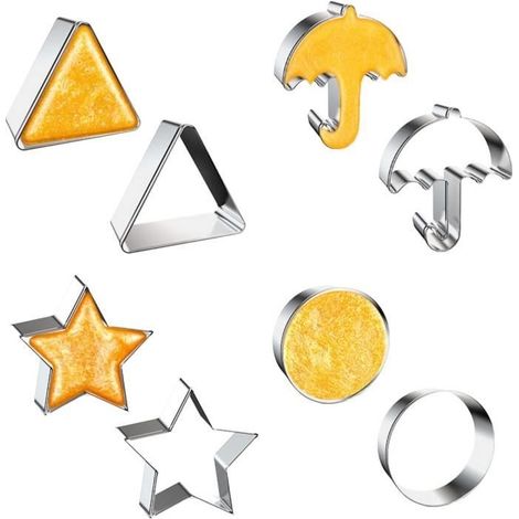Emporte-pièce - Lot de 8 - Acier Inoxydable - Formes Étoile, Ronde, Triangle - Compatible Lave-Vaisselle (1/4)
