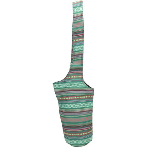 Sac de Transport pour Tapis de Yoga en Toile Oxford, Grande Capacité, Pliable et Léger, Sac de Rangement Multifonction Portable à Rayures Vertes