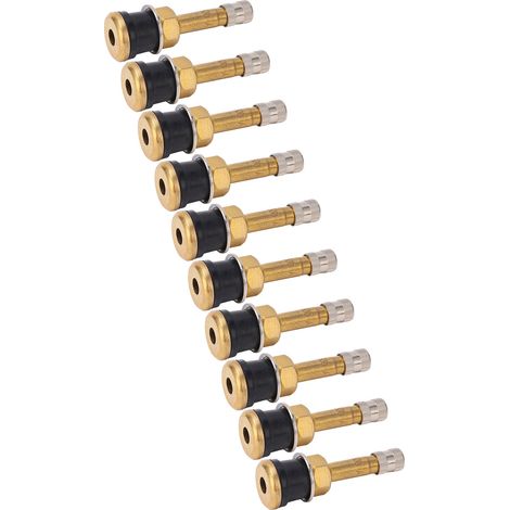 10 Embouts de valve TR500 en laiton droit, robuste à pince pour pneu sans chambre camion, lot de 10 (1/5)