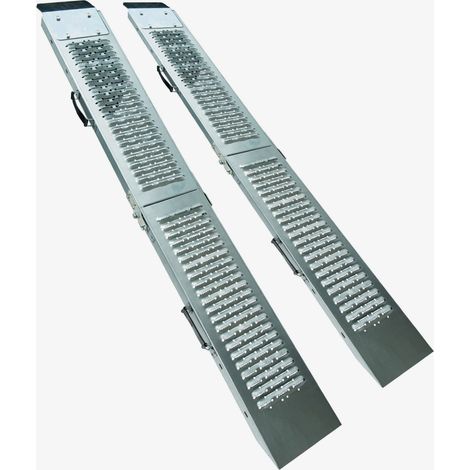 Werka Pro – Lot de 2 rampes de chargement pliables 160cm – Capacité 200kg par rampe – Acier galvanisé résistant à la corrosion – Design anti-dérapant