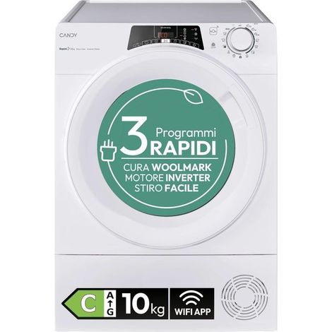 Candy RapidÓ RO EH10N3TE-S Heat Pump Dryer, 10 kg, Inverter Motor