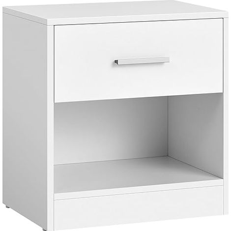 ACAZA Table de chevet - Table de chevet Blanc - Table de chevet - Table de chevet Moderne - 41 x 39 x 28 cm - Table de chevet avec tiroir - Blanc (1/5)