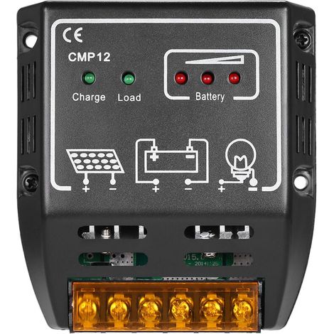 Régulateur de charge de contrôleur PWM de charge solaire pour la protection de surcharge de batterie de panneau solaire 10A 12V / 24V (1/5)