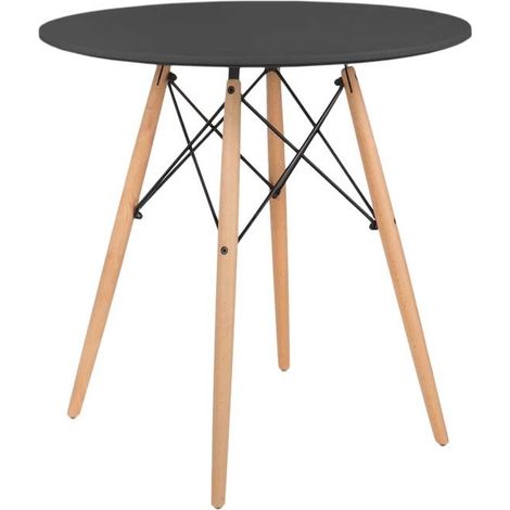 Tavolo tondo moderno urban industrial nero cm 60 (1/2)