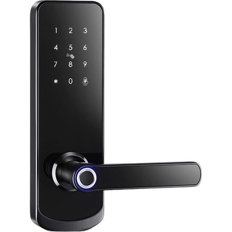 Serrure de porte intelligente Serrure biométrique d'empreintes digitales Tuya, wifi fechadura eletronica numérique cerradura inteligente serrure de porte de maison intelligente ( Color : 5050180 , Siz (1/5)