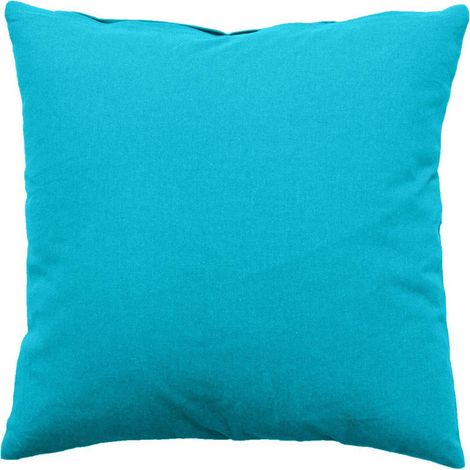 Coussin Déco Uni Déhoussable "Panama" 60x60cm Turquoise