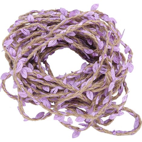 Guirlande Tressée en Corde de Chanvre Artificielle 10m, Accessoire DIY pour Bouquet et Décoration Violet (1/5)