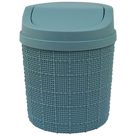RGE Poubelle de table Poubelle de table avec couvercle basculant 85 g Design compact pour salle de bain Bleu 11,5 x 16 cm 1 pièce (1/4)