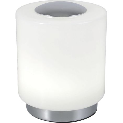 Lampe De Table Led Intégrée Simi, Structure En Métal Et Verre Soufflé Chromé, 8 W, Blanc Chaud 3000 K, À Intensité Variable Tactile, Code 3257-30-138 (1/3)