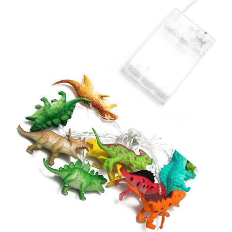 Guirlande lumineuse dinosaure 2 m, 10 LED, motif animal, décoration tendance pour chambre, 4,5 V (1/5)