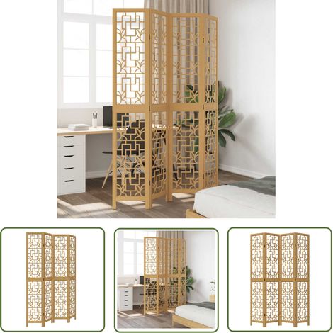 The Living Store 4-tlg. Raumteiler Braun Massivholz Paulownia - Raumteiler - Holzteiler - Paulowniaholzhölzer - Dekorationsmöbel - Schlafzimmermöbel (1/5)