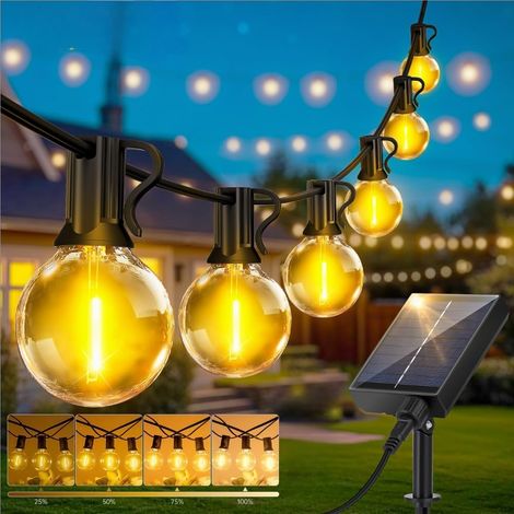 Guirlande Lumineuse Exterieure LED 30M - G40 Guirlande Guinguette Exterieur avec Télécommande 4 Modes Dimmable IP44 Imperméable Guirlande Lumières Extérieur Terrasse Mariage Pergola Balcon Déco (1/5)