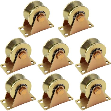 Lot de 8 poulies pour cordes de 6 mm, poulie en acier avec 2 roulements à billes, poulie pour voile d'ombrage, serre, auvent (1/5)