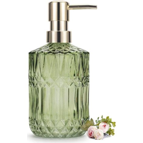 Dispensador de jabón líquido para manos de 390 ml (12 oz) para baño y cocina con bomba de plástico ABS - Verde (1/5)