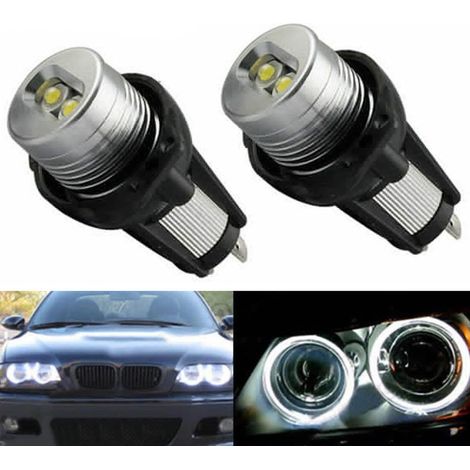 Éclairage LED haute puissance 20 W avec Angel Eyes pour BMW Série 3 E90/E91 (lumière bleue ou rouge)