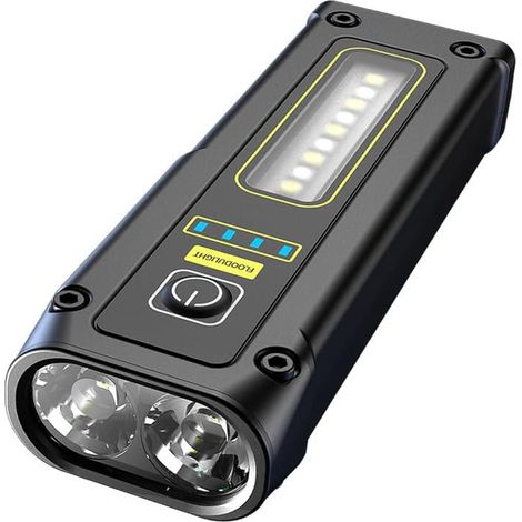 Multifunktionale, wiederaufladbare LED-Taschenlampe mit Magnet, 7 Modi, Arbeitsleuchte mit Warnlicht, Powerbank für Werkstatt, Autonotfall, Camping, Outdoor-Einsatz (1/5)