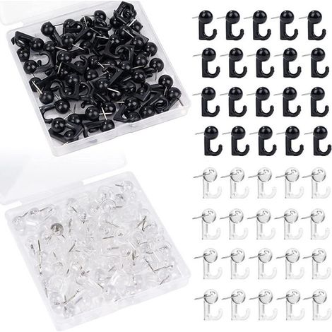100 boutons-pression métalliques, crochets muraux pour accrocher des tableaux (1/5)