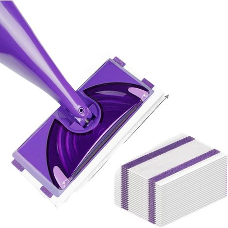 Lot de 40 lingettes de rechange en microfibre pour balais Swiffer WetJet - lingettes jetables pour balais humides, blanches