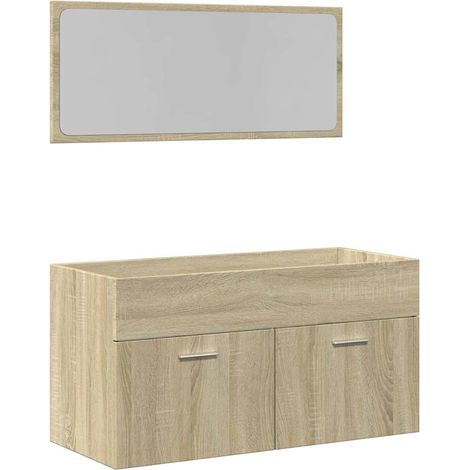 Maison Exclusive - 2-tlg. Badmöbel-Set Sonoma-Eiche Holzwerkstoff