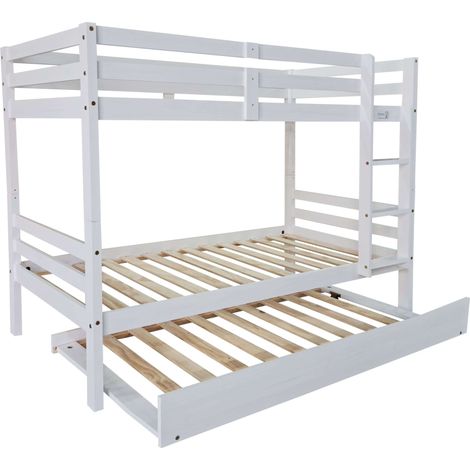 Litera Juvenil Elephant Con Cama Nido Blanco Abierto Madera de Pino Estilo Contemporáneo 199x154x104 cm (1/3)