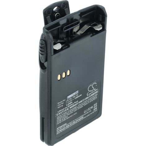 vhbw Akku kompatibel mit Dynascan U-510, V-510, V-500, V-400, V-300 Funkgerät, Walkie Talkie (1200 mAh, 7,4 V, Li-Ion) + Gürtelclip