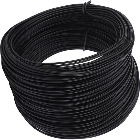 Fil de fer électro-galvanisé 0,9 mm, 40 m, rond, robuste et flexible, revêtu de PVC, noir. (1/5)