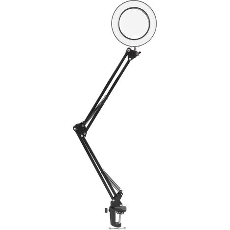 Lampe loupe LED x5 avec pince, lampe loupe de bureau à intensité variable USB pour la lecture et la broderie