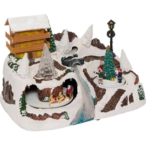 Chalet de pueblo iluminado y árbol de Navidad 17 LED l.31cm  - Feeric lights & christmas (1/3)