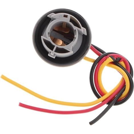 Connecteur faisceau 1157 Megane 3 – 3 fils – Support ampoule arrière frein – Plastique et métal – Dimensions 27,6x37x37mm (1/5)