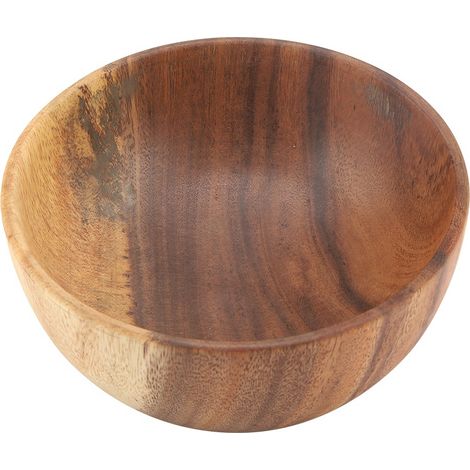 Bol en Bois d'Acacia Massif pour Salade, Soupe, Riz - Fabriqué à la Main, Ustensile de Cuisine (16x7 cm) (1/5)