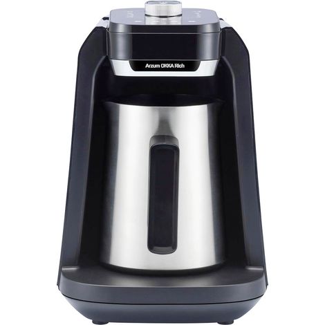 arzum ESPRESSOKANNE mit MILCHAUFSCHÄUMER und WASSERTANK Kaffeemaschine Chrom  Fassungsvermögen Tasse