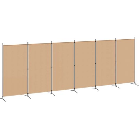 6-Panel Room Divider Beige 520 x 180 cm Fabric vidaXL