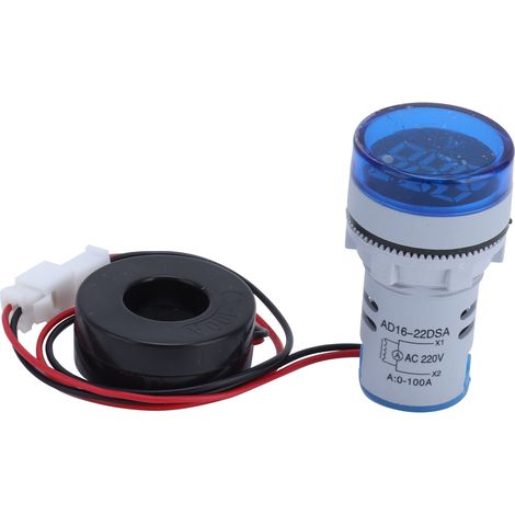 Compteur numérique universel ampèremètre AC 220V AD16‑22DSA bleu avec voyant lumineux de signalisation (1/5)