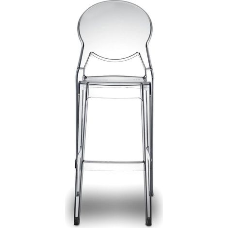 Tabouret de bar transparent 116 cm – Hauteur d'assise 74 cm – Empilable – Pour intérieur et extérieur – Design sobre et élégant – Scab Design