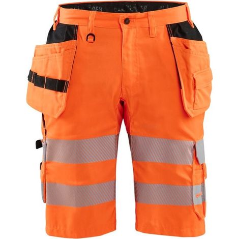 Short de travail haute visibilité stretch artisan 1586 - Orange fluo XS - FR(38) - SE(C44) - Standards (1/4)
