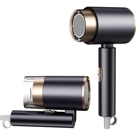 Sèche-cheveux Haute Vitesse Pliable, Moteur Sans Balais 110 000 tr/min, 27m/s Séchage Rapide, Soin Cheveux Ions Lumière Bleue, Thermostat Intelligent NTC, Silencieux pour Maison (1/5)