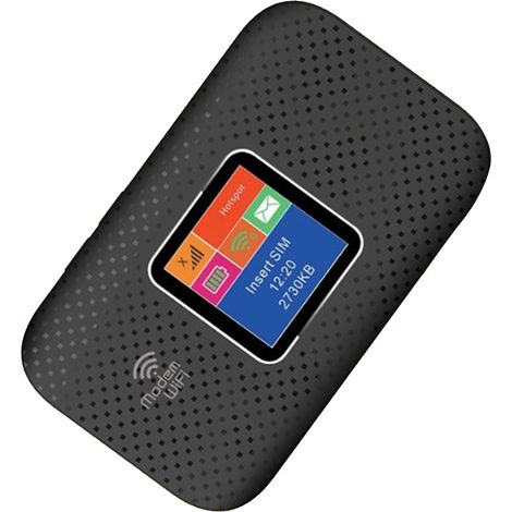 Routeur portable 4G avec emplacement pour carte SIM, écran couleur, Wi-Fi, 10 utilisateurs, 300 Mbps, batterie 3000 mAh, USB-C, pour une utilisation intérieure et extérieure. (1/4)