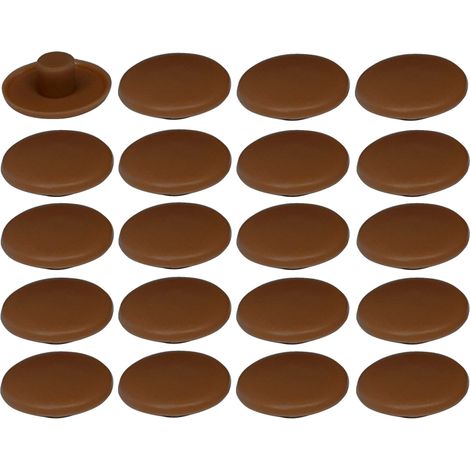 20x Cache vis en plastique 4 x 2,7 x 11,8mm Confirmat Meuble Capuchon Bouchon Trou Protection Universel, marron noix (1/3)