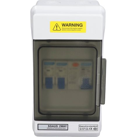 Disjoncteur bidirectionnel IP66, disjoncteur différentiel 40 A 30 mA + 2 disjoncteurs miniatures (6 A + 16 A), 230 V AU (1/5)