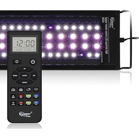 Lampe d'aquarium avec télécommande, LED à spectre complet réglable, modes standard et météo, mode DIY (30W pour 60-76 cm) (1/5)