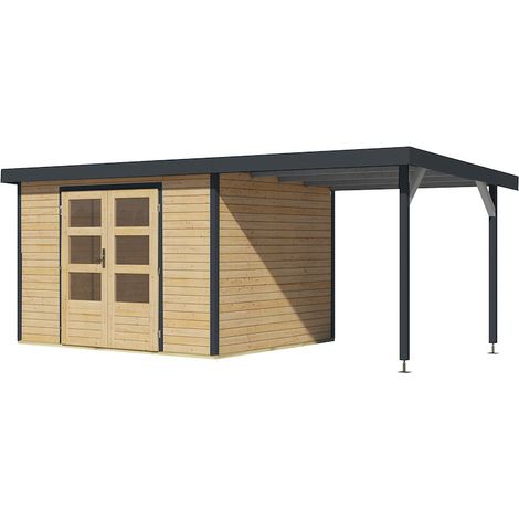 GH Jupiter 5 A natur anthrazit 302x242x211cm m.Anbaudach 2,35