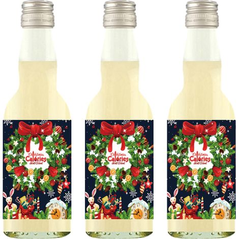 Etiquettes Bouteille Noel - 24 Pièces - Adhésives Imperméables - 9,5 x 6,6 cm - Pour Bouteilles Eau Vin Champagne Sachets Cadeaux - Décoration Fête (1/5)