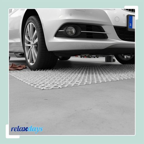 Tapis a picots anti chats pour la protection du jardin et de la voiture