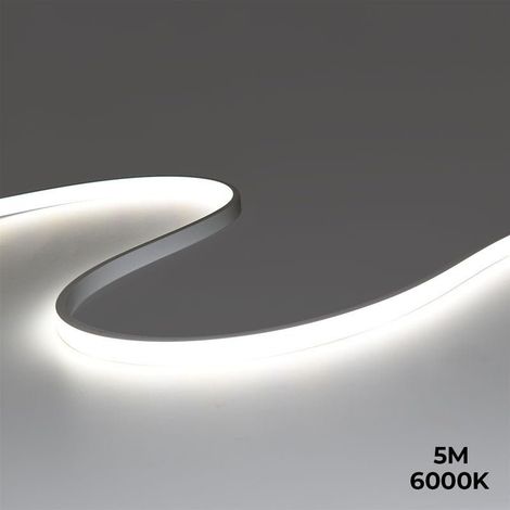 Neón LED Flexible 24V DC - 5x11mm - 5 Metros - Kit Completo - - Blanco Frío (1/5)