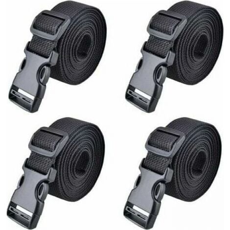 Noir 4 pièces 25180mm Sangle à boucle rapide Sangle de fixation plastique Sangle à cliquet pour fixation bagage (1/5)