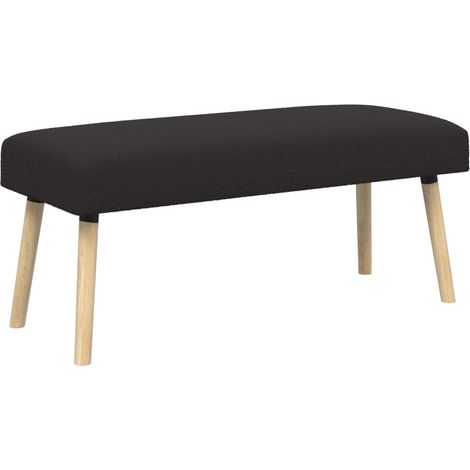 Banco Liso Negro 110 x 40 x 46 cm Bouclé vidaXL