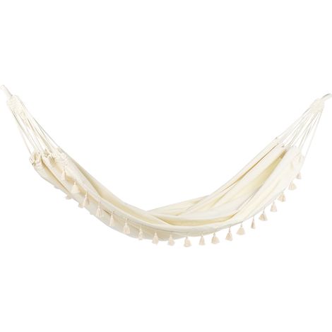Hamaca de algodón poliéster blanco crema colgante interior exterior Vercelli